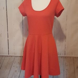 Banana Lemon Dress Red Drop Waist Key Hole Back Sm